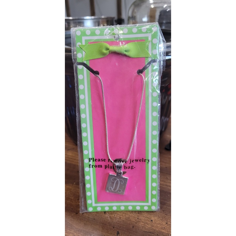 VTG Mainstreet Collection Silver Plated Monogram Necklace Letter D "16" Drop NWT